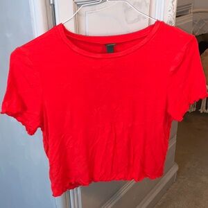 Red ribbed t shirt